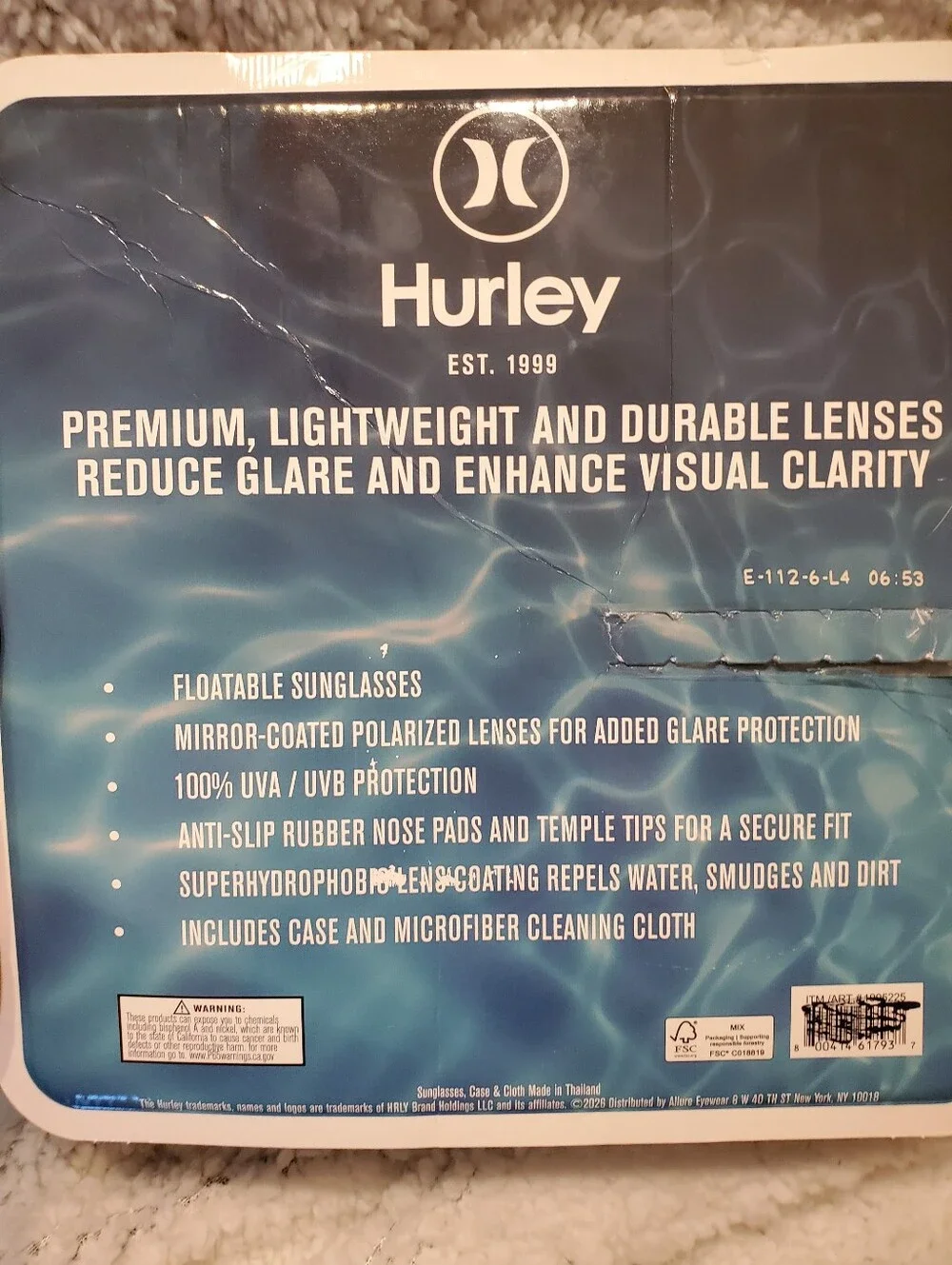HURLEY Floating Polarized Sunglasses Men Women Sport Water Beach Shades & Case